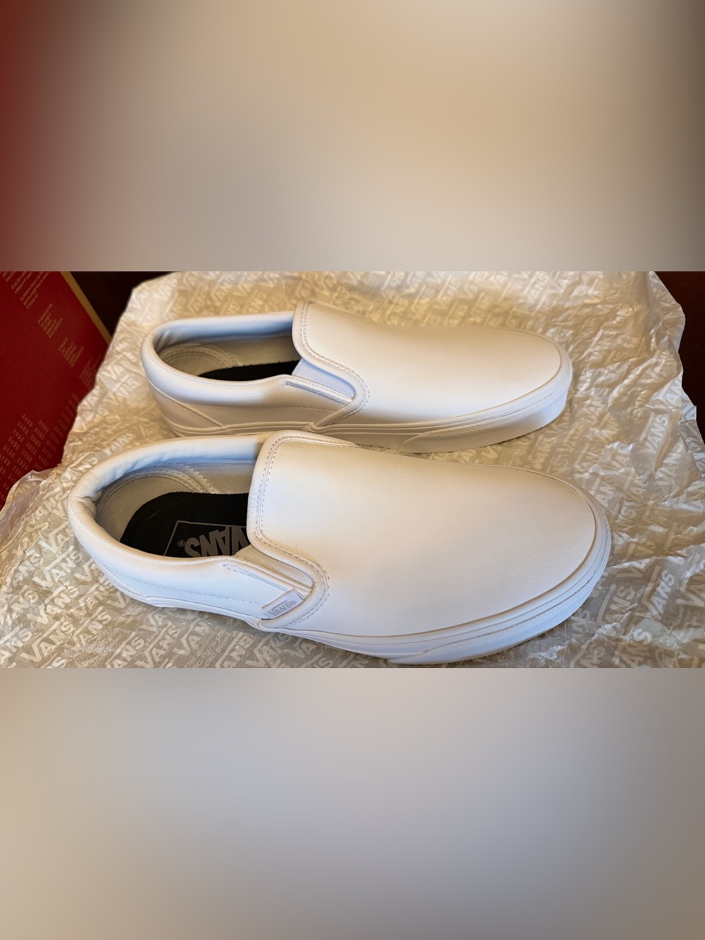 NWT Vans Leather Slip Ons - Picture 6 of 10